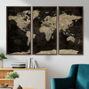 Push Pin World Map Canvas Wall Art Print, Interactive Travel