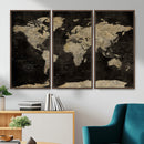 Push Pin World Map Canvas Wall Art Print, Interactive Travel