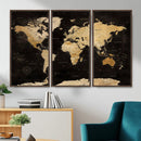 Extra Large World Map Canvas Print – Detailed Map Classic