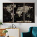 Detailed World Map Wall Art Print - Large Framed World Map