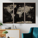 Detailed World Map Wall Art Print - Large Framed World Map