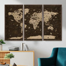 Colorful World Map Canvas Wall Art with Landmarks – Framed by MyGreatCanvas | Canvas Wall Art Prints | Photo Prints & Wall Decor