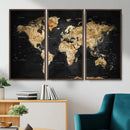 World Map Canvas Wall Art with Famous Landmarks – Framed by MyGreatCanvas | Canvas Wall Art Prints | Photo Prints & Wall Decor