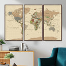 Extra Large World Map Canvas Print – Detailed Map of the