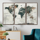 World Map Canvas Print – Framed Travel Map Wall Art for