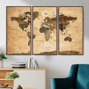 Navy Blue and Gold World Map Canvas Print – Framed Luxury by MyGreatCanvas | Canvas Wall Art Prints | Photo Prints & Wall Decor