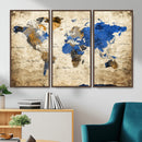 World Map Canvas Print – Colorful Abstract Travel Map,