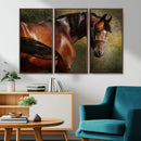 Majestic Brown Horse Wall Art Canvas Print – Framed