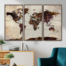 World Map Canvas Triptych – Colorful Global Wall Art for by MyGreatCanvas | Canvas Wall Art Prints | Photo Prints & Wall Decor
