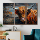 Highland Cow Wall Art Canvas Print, Abstract Rustic Farm by MyGreatCanvas | Canvas Wall Art Prints | Photo Prints & Wall Decor