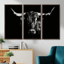 Black Bull Wall Art Canvas Print, Dark Longhorn Portrait by MyGreatCanvas | Canvas Wall Art Prints | Photo Prints & Wall Decor