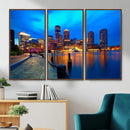 Boston Wall Art Canvas Print, Boston City Downtown Night by MyGreatCanvas | Canvas Wall Art Prints | Photo Prints & Wall Decor