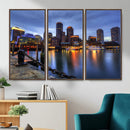 Boston Wall Art Canvas Print, Boston City Downtown Night by MyGreatCanvas | Canvas Wall Art Prints | Photo Prints & Wall Decor