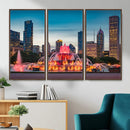 Chicago Wall Art Canvas Print - Chicago City Downtown Night by MyGreatCanvas | Canvas Wall Art Prints | Photo Prints & Wall Decor