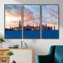 Chicago Wall Art Canvas Print - Chicago City Downtown Night by MyGreatCanvas | Canvas Wall Art Prints | Photo Prints & Wall Decor