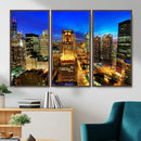 Chicago Wall Art Canvas Print - Chicago City Downtown Night by MyGreatCanvas | Canvas Wall Art Prints | Photo Prints & Wall Decor