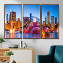 Chicago Wall Art Canvas Print, Chicago City Downtown Night by MyGreatCanvas | Canvas Wall Art Prints | Photo Prints & Wall Decor