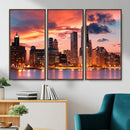 Chicago Wall Art Canvas Print - Chicago City Downtown Night by MyGreatCanvas | Canvas Wall Art Prints | Photo Prints & Wall Decor