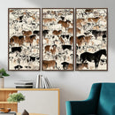 Farmhouse Animals Horse Longhorn Cow Wall Art Canvas Print - by MyGreatCanvas | Canvas Wall Art Prints | Photo Prints & Wall Decor