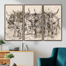 Abstract Cow Longhorn Wall Art Canvas Print for Cabin Decor by MyGreatCanvas | Canvas Wall Art Prints | Photo Prints & Wall Decor