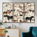 Wild Horses Wall Art Canvas Print - Abstract Farm Longhorn by MyGreatCanvas | Canvas Wall Art Prints | Photo Prints & Wall Decor
