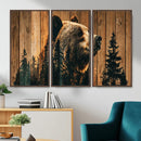 Rustic Bear Wall Art Canvas Print – Woodland Wildlife by MyGreatCanvas | Canvas Wall Art Prints | Photo Prints & Wall Decor