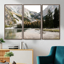 Lake Braies Alpine Landscape Wall Art Canvas Print, by MyGreatCanvas | Canvas Wall Art Prints | Photo Prints & Wall Decor