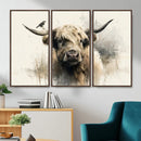 Abstract Highland Cow Wall Art Canvas Print, Rustic Farm by MyGreatCanvas | Canvas Wall Art Prints | Photo Prints & Wall Decor