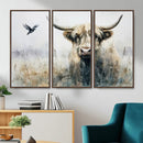 Abstract Highland Cow Animal Wall Art Canvas Print by MyGreatCanvas | Canvas Wall Art Prints | Photo Prints & Wall Decor