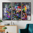 Graffiti Motorcycle Wall Art Canvas Print, Urban Street Art by MyGreatCanvas | Canvas Wall Art Prints | Photo Prints & Wall Decor
