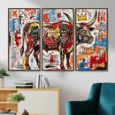Texas Bull Wall Art Canvas Print, Abstract Graffiti Bull by MyGreatCanvas | Canvas Wall Art Prints | Photo Prints & Wall Decor