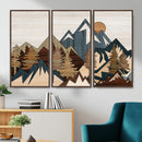 Wood Style Mountain Wall Art Canvas Print, Layered Wood by MyGreatCanvas | Canvas Wall Art Prints | Photo Prints & Wall Decor