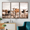 Texas Longhorn Cattle Wall Art Canvas Print, Sepia Western by MyGreatCanvas | Canvas Wall Art Prints | Photo Prints & Wall Decor
