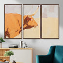 Minimal Longhorn Bull Wall Art Canvas Print, Neutral Western by MyGreatCanvas | Canvas Wall Art Prints | Photo Prints & Wall Decor