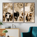 Western Longhorn Herd Wall Art Canvas Print, Sepia Texas by MyGreatCanvas | Canvas Wall Art Prints | Photo Prints & Wall Decor