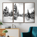 Black and White Snowy Pine Forest Wall Art Canvas Print, by MyGreatCanvas | Canvas Wall Art Prints | Photo Prints & Wall Decor