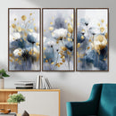Large Abstract Flowers Wall Art Canvas Print – Gold and Blue by MyGreatCanvas | Canvas Wall Art Prints | Photo Prints & Wall Decor