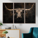 Vintage Longhorn Bull Wall Art Canvas Print – Rustic Western by MyGreatCanvas | Canvas Wall Art Prints | Photo Prints & Wall Decor