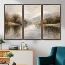 Neutral Abstract River Landscape Wall Art Canvas Print by MyGreatCanvas | Canvas Wall Art Prints | Photo Prints & Wall Decor