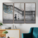 Banksy Girl with Butterflies Street Art Wall Art Canvas by MyGreatCanvas | Canvas Wall Art Prints | Photo Prints & Wall Decor