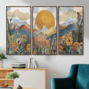 Boho Mountain Landscape Large Wall Art, Horizontal Gold by MyGreatCanvas | Canvas Wall Art Prints | Photo Prints & Wall Decor