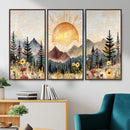 Boho Mountain Landscape Large Wall Art, Horizontal Gold by MyGreatCanvas | Canvas Wall Art Prints | Photo Prints & Wall Decor