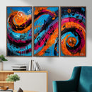 Geometric Abstract Wall Art Canvas Print, Orange Blue by MyGreatCanvas | Canvas Wall Art Prints | Photo Prints & Wall Decor