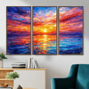 Colorful Knife Ocean Sunset Canvas — Orange Pink Teal by MyGreatCanvas | Canvas Wall Art Prints | Photo Prints & Wall Decor