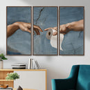 Funny Bathroom Canvas Wall Art, Michelangelo Creation of by MyGreatCanvas | Canvas Wall Art Prints | Photo Prints & Wall Decor