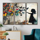 Banksy Butterfly Girl Wall Art Canvas Print, Framed Street by MyGreatCanvas | Canvas Wall Art Prints | Photo Prints & Wall Decor