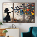 Banksy Butterfly Girl Wall Art Canvas Print, Framed Street by MyGreatCanvas | Canvas Wall Art Prints | Photo Prints & Wall Decor