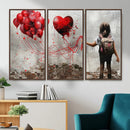 Girl Graffiti Wall Art Canvas Print, Red Balloon Heart by MyGreatCanvas | Canvas Wall Art Prints | Photo Prints & Wall Decor
