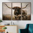 Longhorn Bull Wall Art Canvas Print, Western Farmhouse by MyGreatCanvas | Canvas Wall Art Prints | Photo Prints & Wall Decor