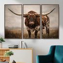Texas Longhorn Canvas Wall Art Western Bull Desert Moody by MyGreatCanvas | Canvas Wall Art Prints | Photo Prints & Wall Decor
